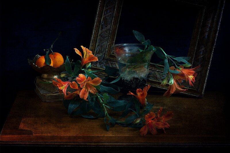 Orange Flowers on Table
