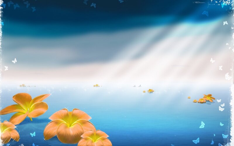 Orange Flowers on Water