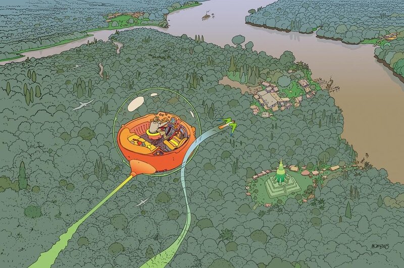 Orange Flying Vehicle — Green