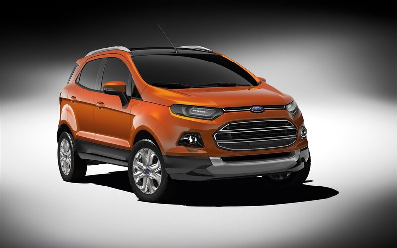 Orange Ford EcoSport — Dramatic, 3d Render, Car