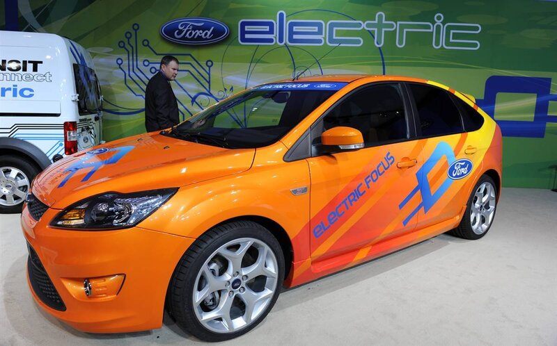 Orange Ford Electric Focus car