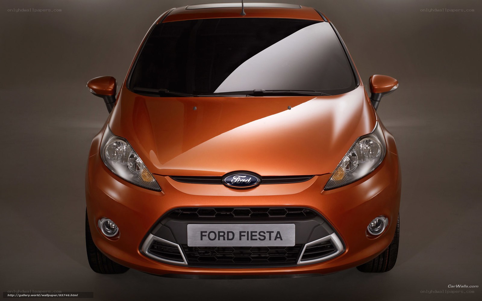 Orange Ford Fiesta front view