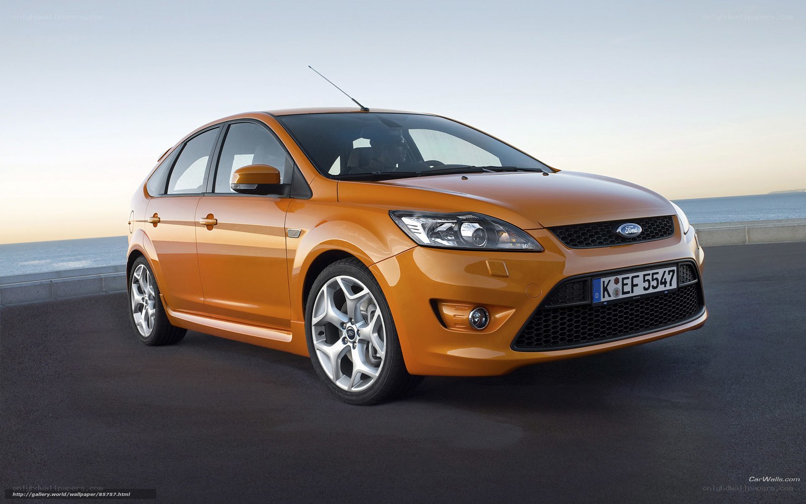 Orange Ford Focus hatchback