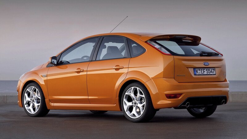 orange Ford Focus hatchback