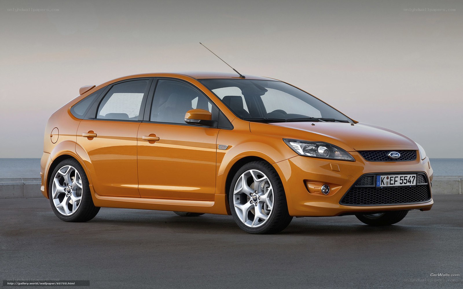 orange ford focus hatchback