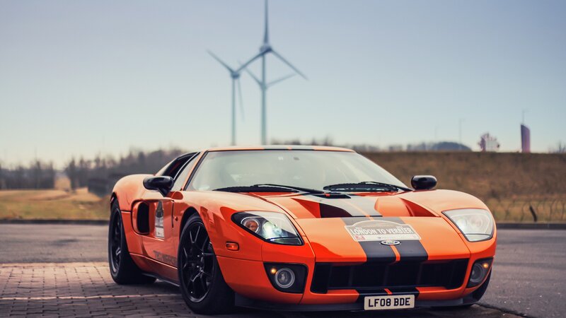 Orange Ford GT sports car