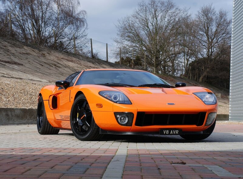 orange ford gt sports car