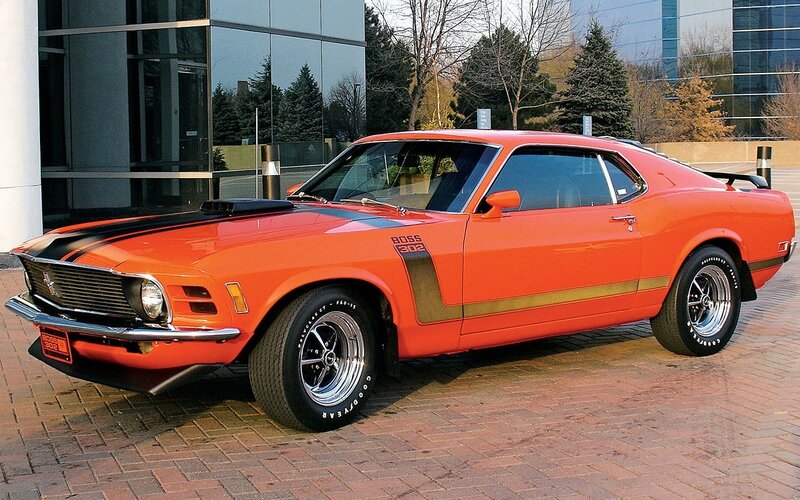 Orange Ford Mustang Boss 302