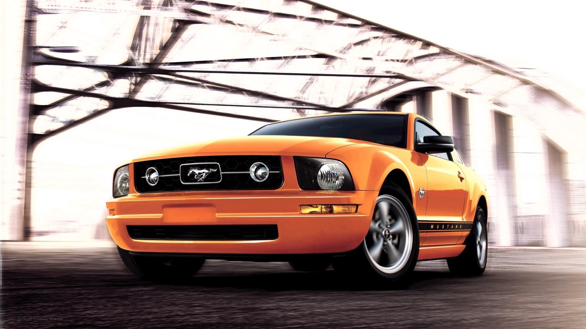 Orange Ford Mustang car