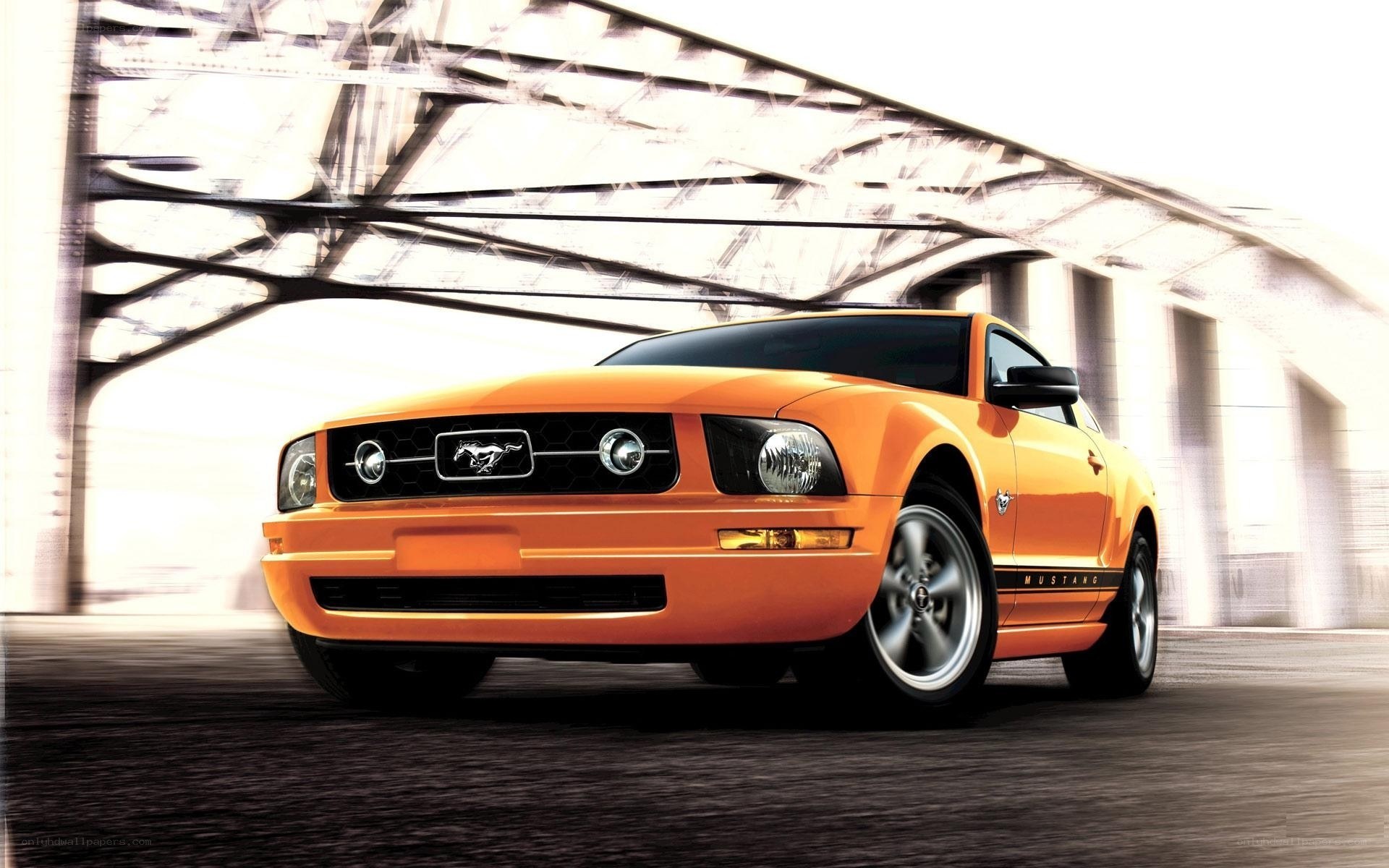 Orange Ford Mustang car