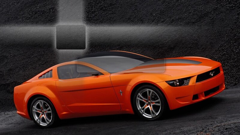 Orange Ford Mustang concept car