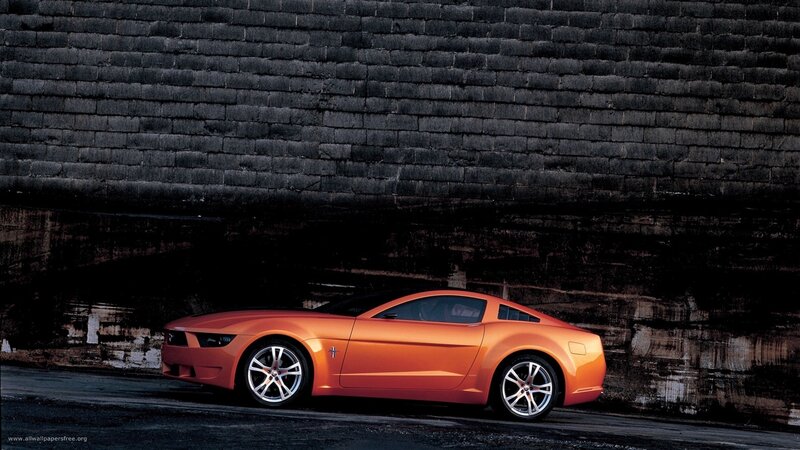 Orange Ford Mustang concept car