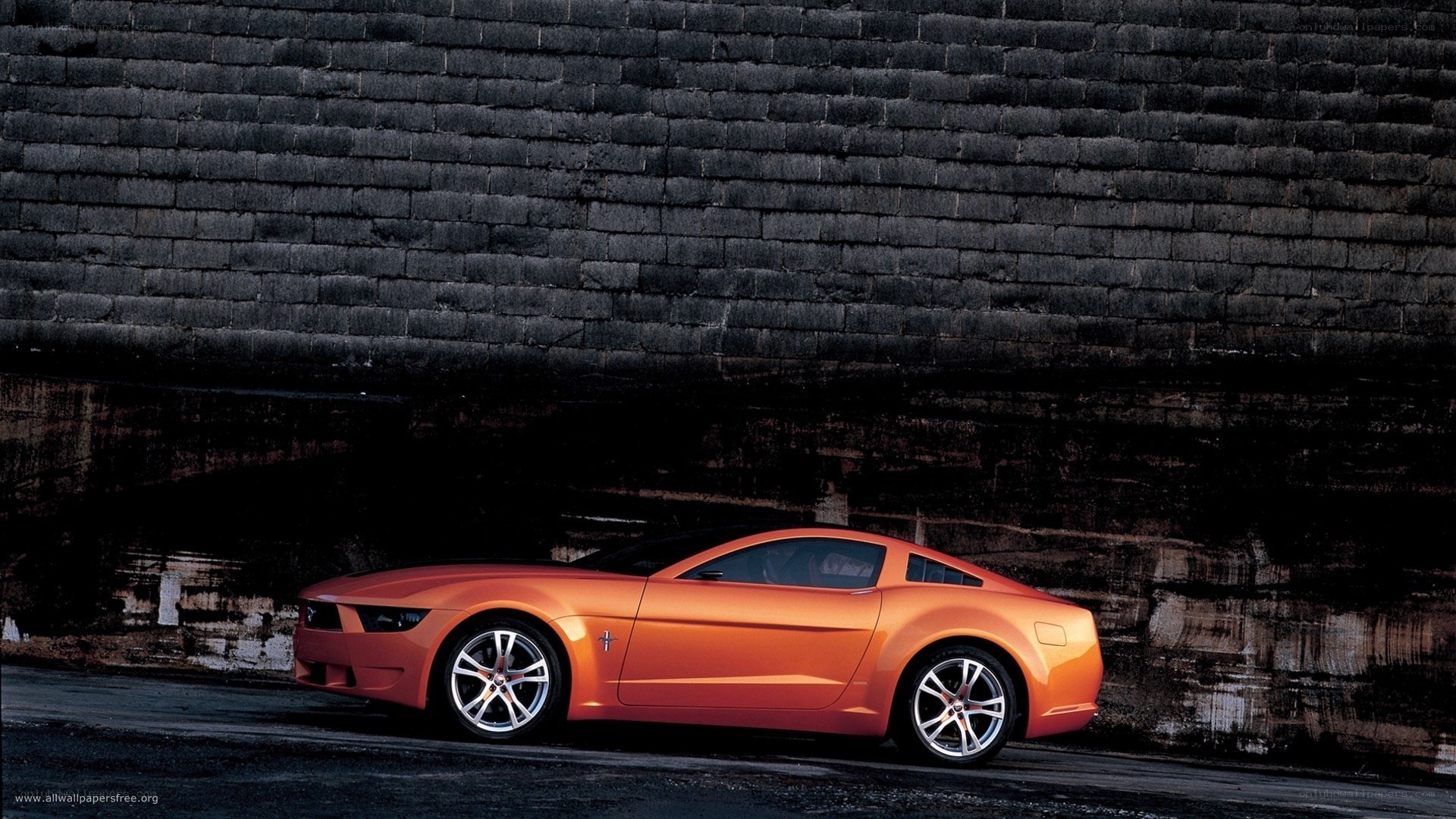 Orange Ford Mustang concept car