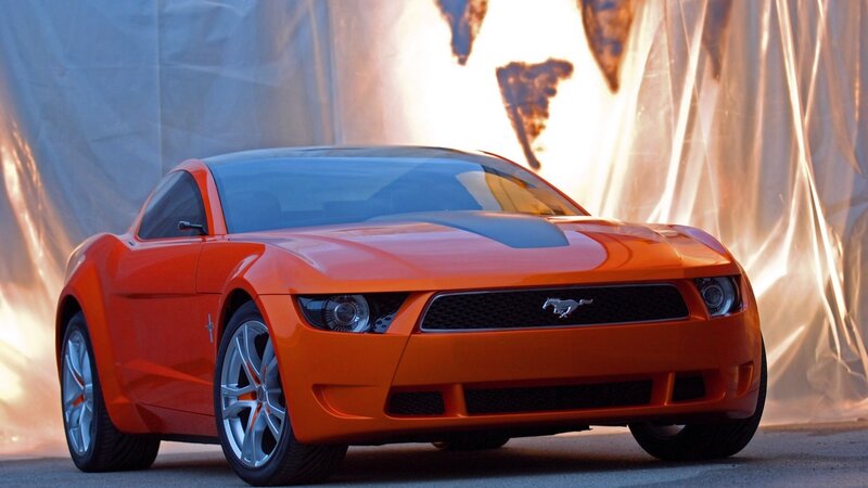 Orange Ford Mustang concept car