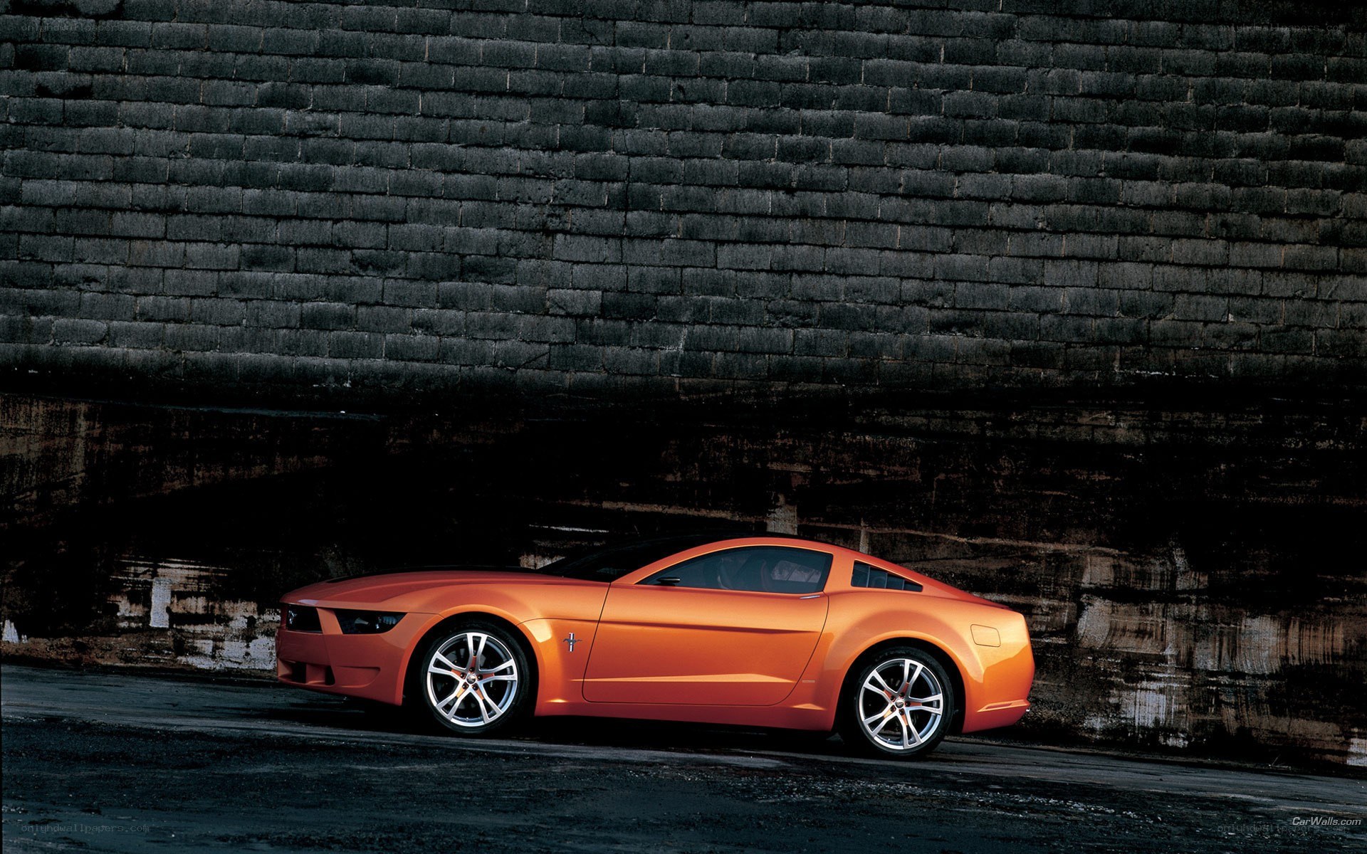 Orange Ford Mustang concept car