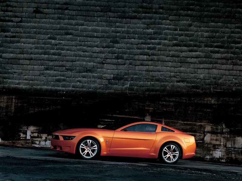 Orange Ford Mustang concept car
