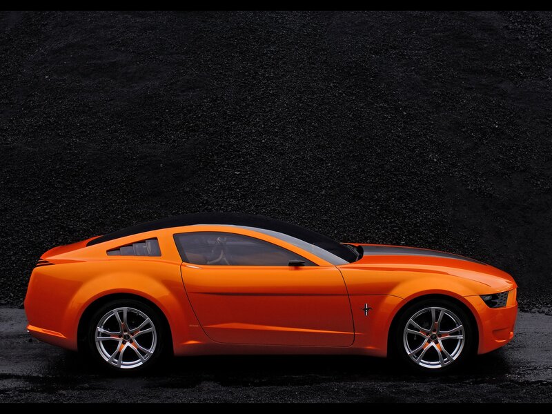 Orange Ford Mustang concept car