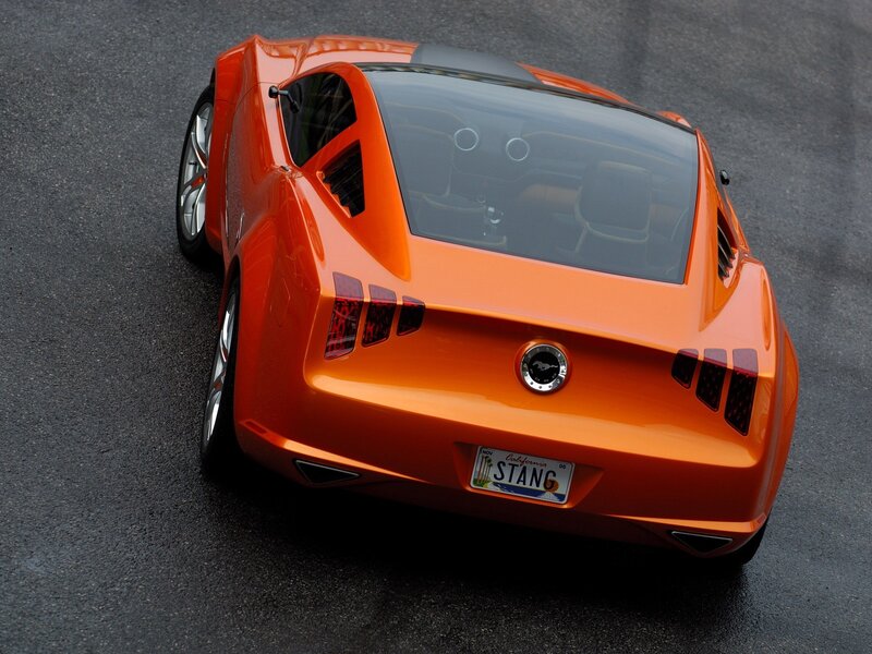 Orange Ford Mustang concept car
