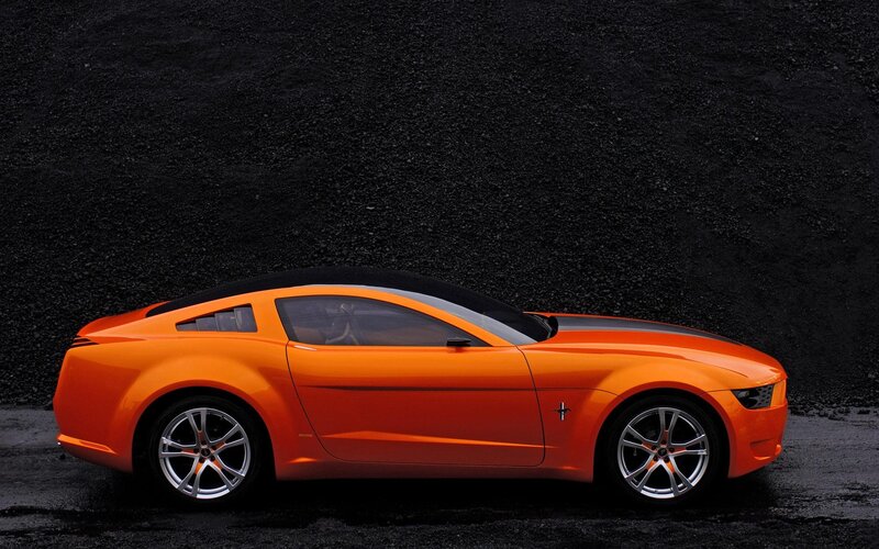 Orange Ford Mustang concept car