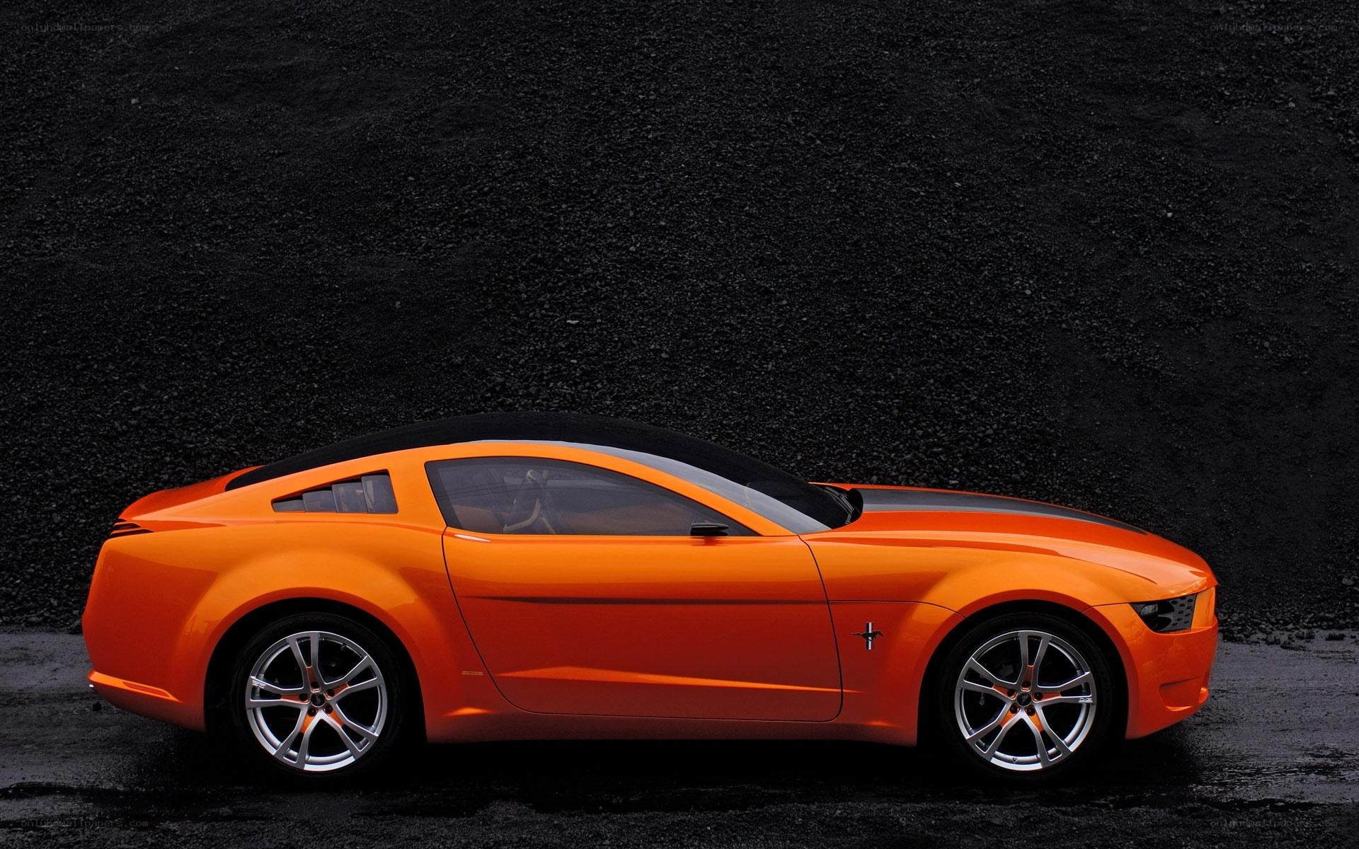 Orange Ford Mustang concept car