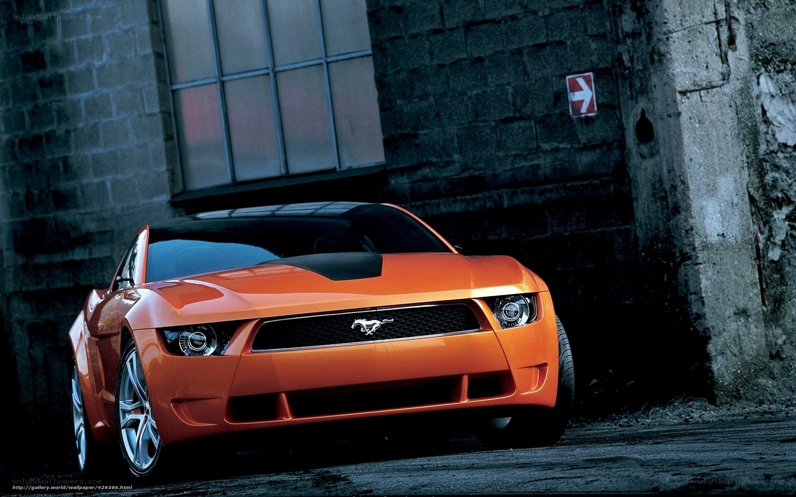 Orange Ford Mustang concept car