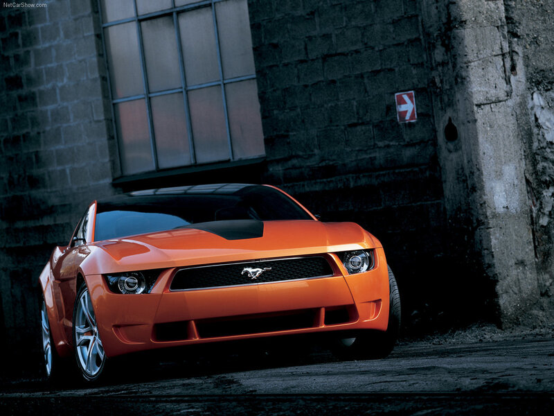 Orange Ford Mustang concept car