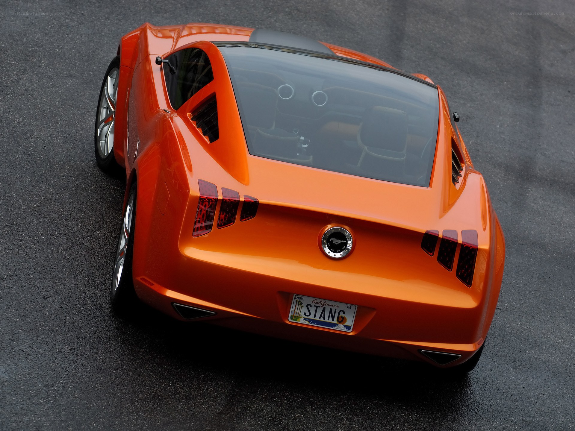 Orange Ford Mustang concept car