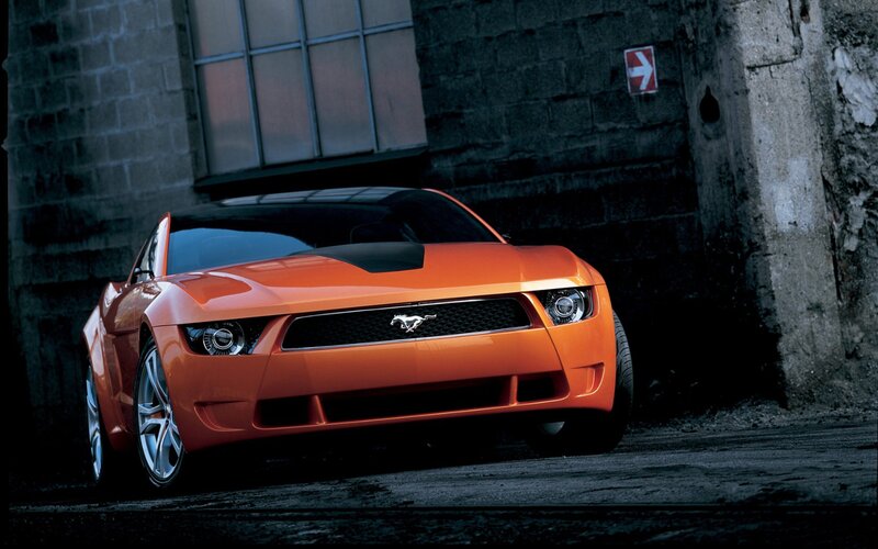 Orange Ford Mustang — Dramatic, Photograph, Car