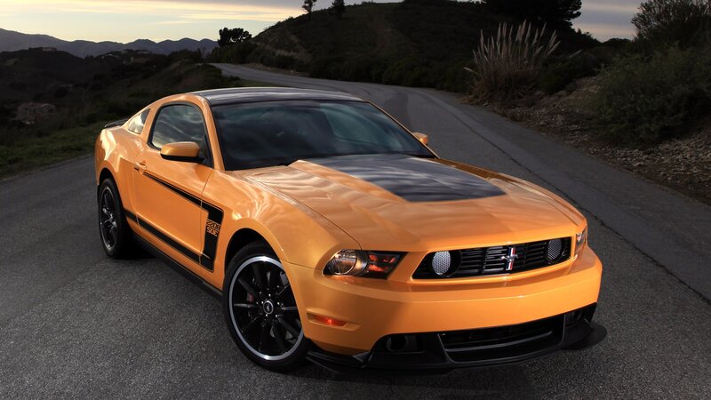 Orange Ford Mustang — Dramatic, Sunset