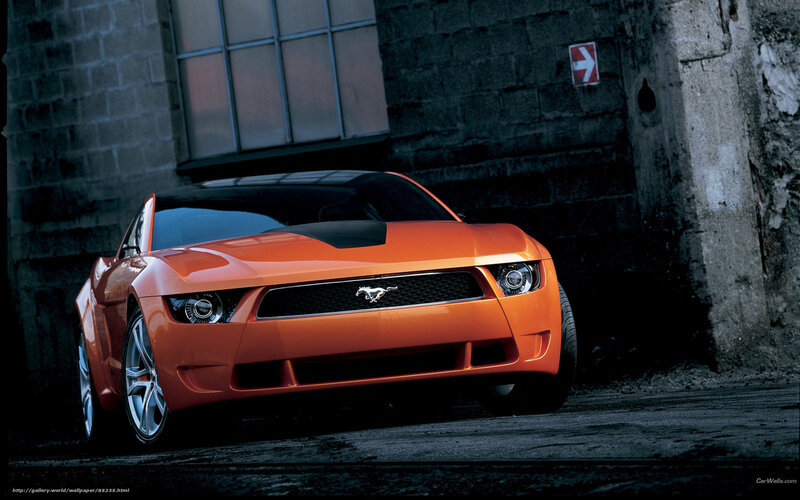 Orange Ford Mustang — Dramatic
