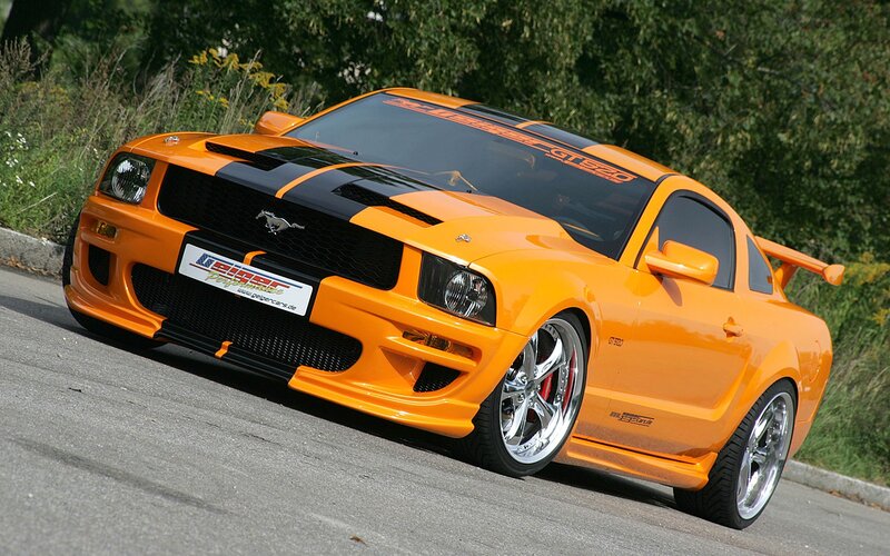 Orange Ford Mustang — Dynamic, Afternoon, Photograph, Car