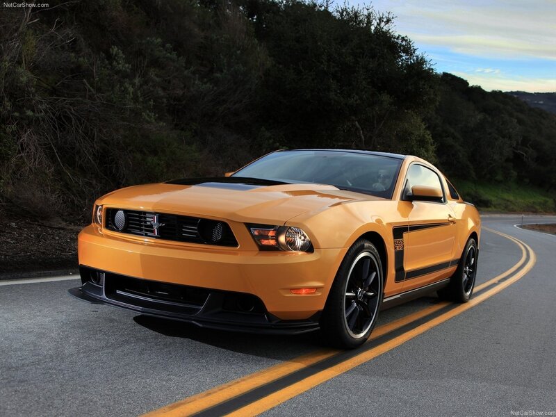 Orange Ford Mustang — Dynamic, Sunset