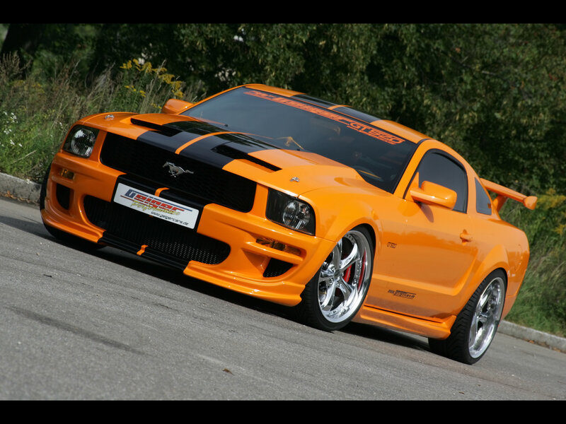 Orange Ford Mustang GT