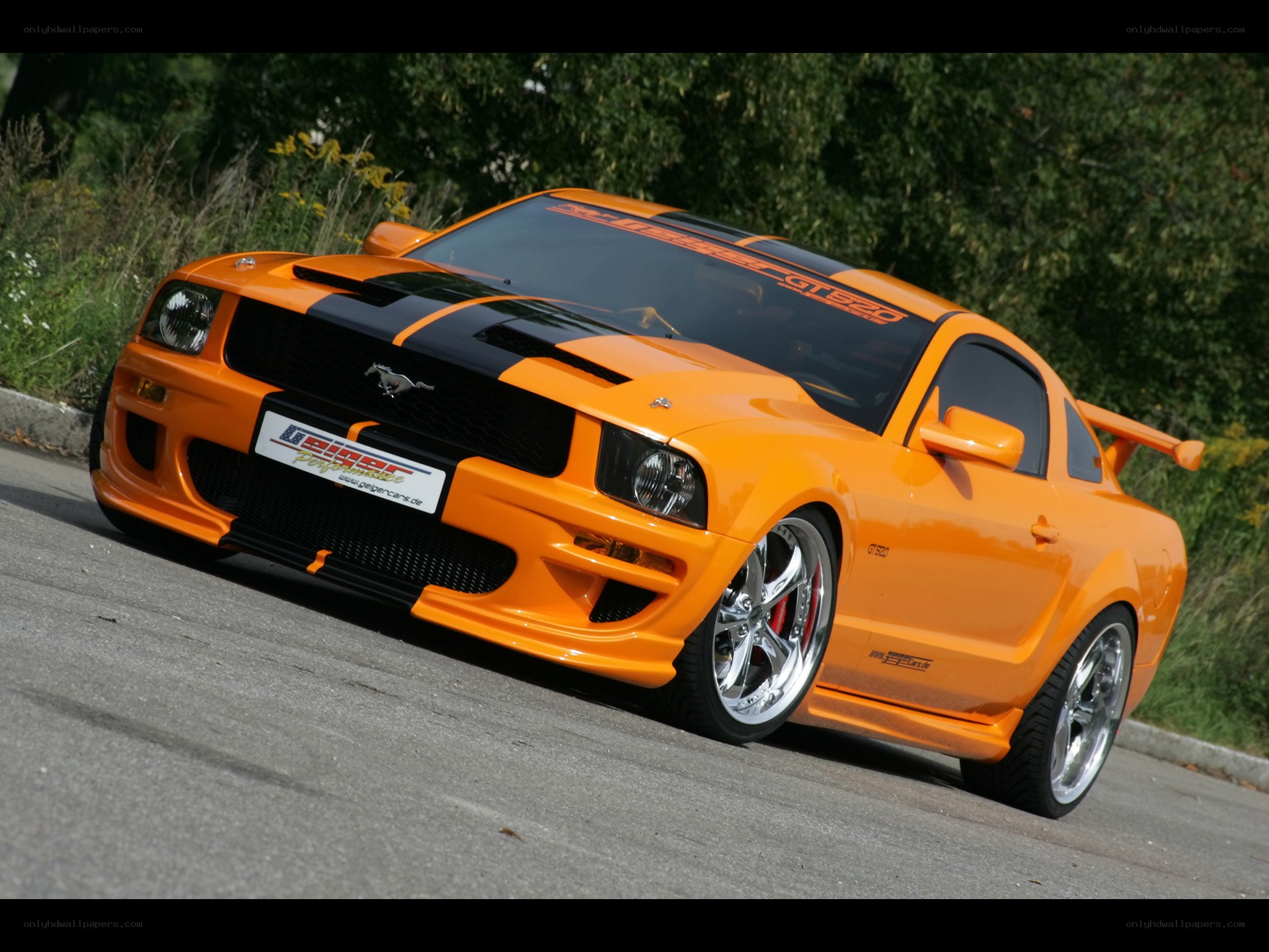 Orange Ford Mustang GT