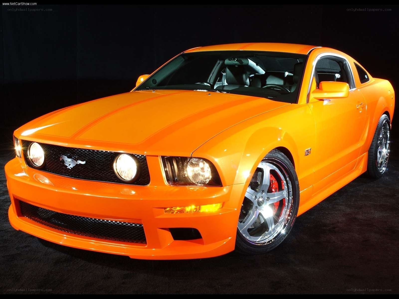 Orange Ford Mustang GT