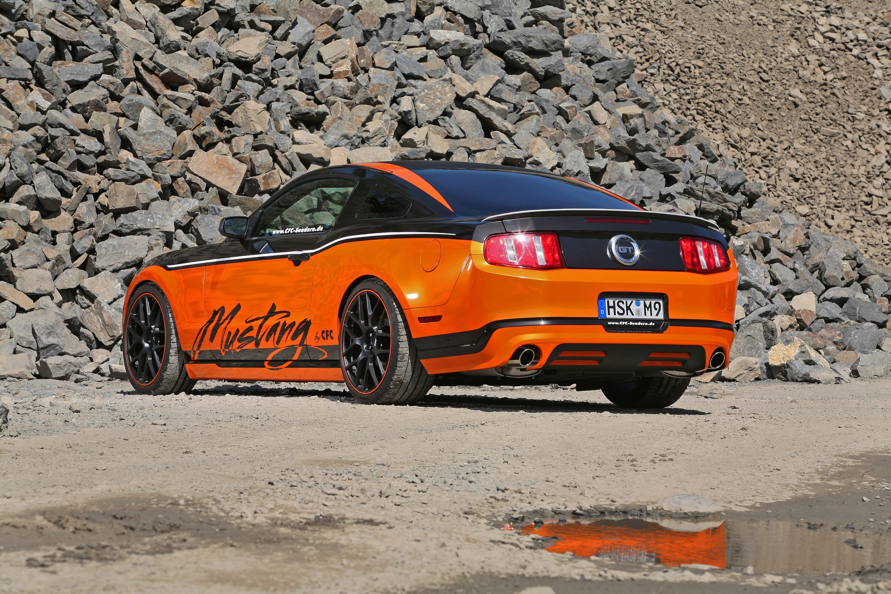 Orange Ford Mustang GT