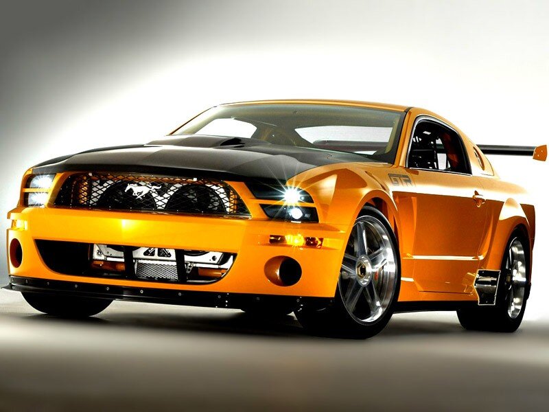 Orange Ford Mustang GT-R