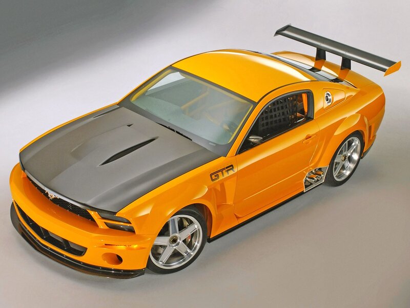 Orange Ford Mustang GTR race car