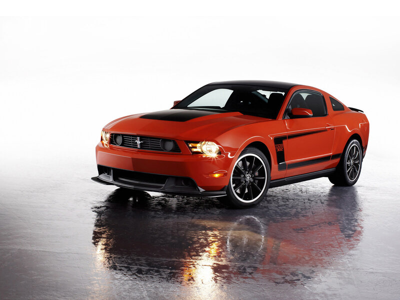 Orange Ford Mustang — Red