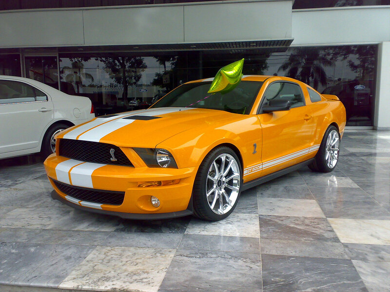 Orange Ford Mustang — Showroom, Photograph