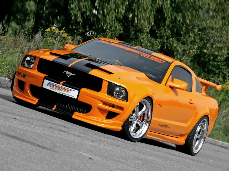 Orange Ford Mustang