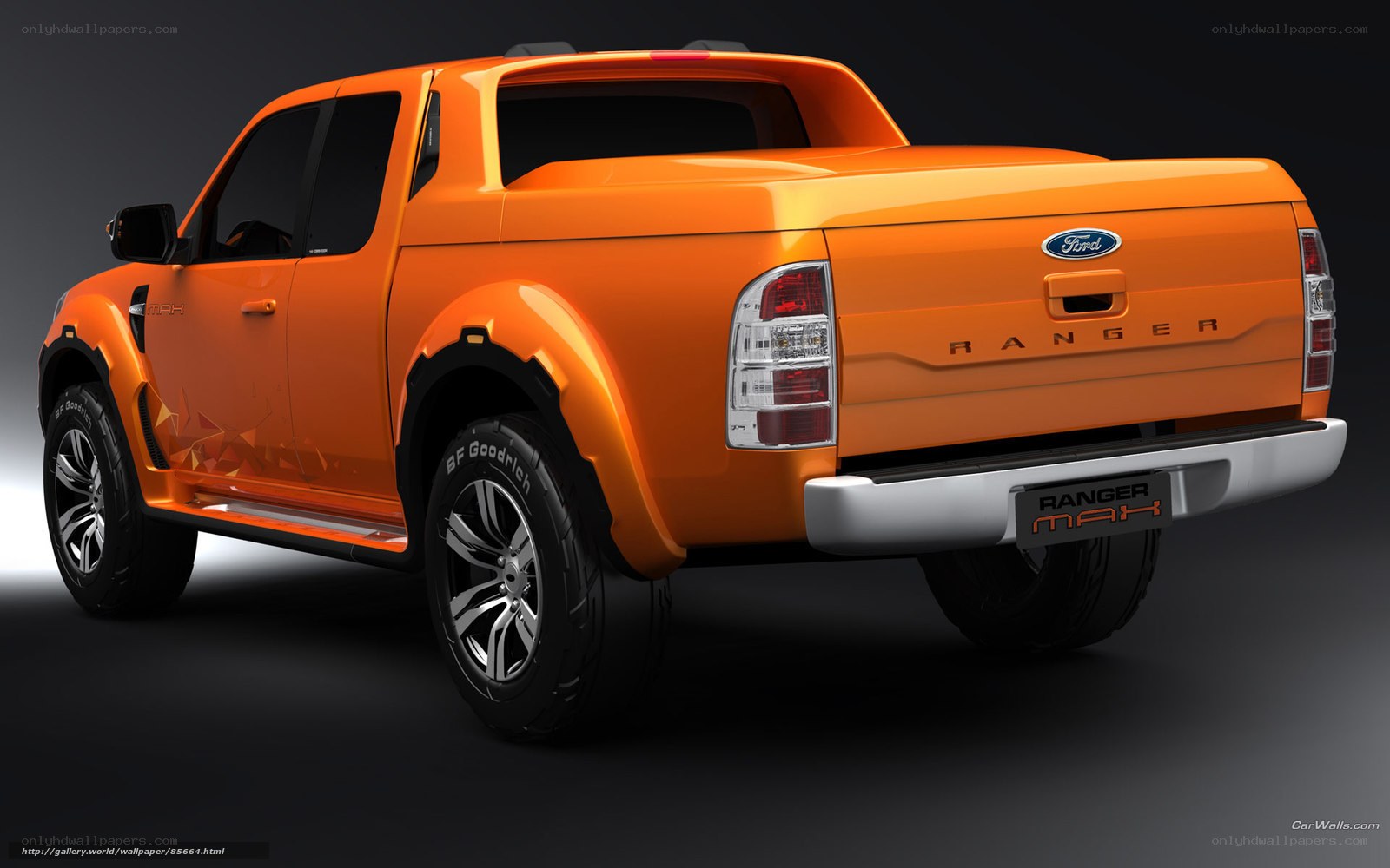 Orange Ford Ranger Max pickup