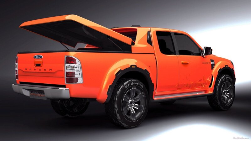Orange Ford Ranger pickup truck