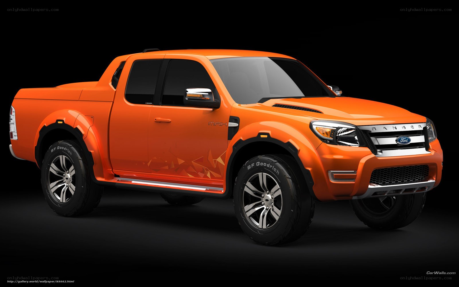 Orange Ford Ranger pickup truck