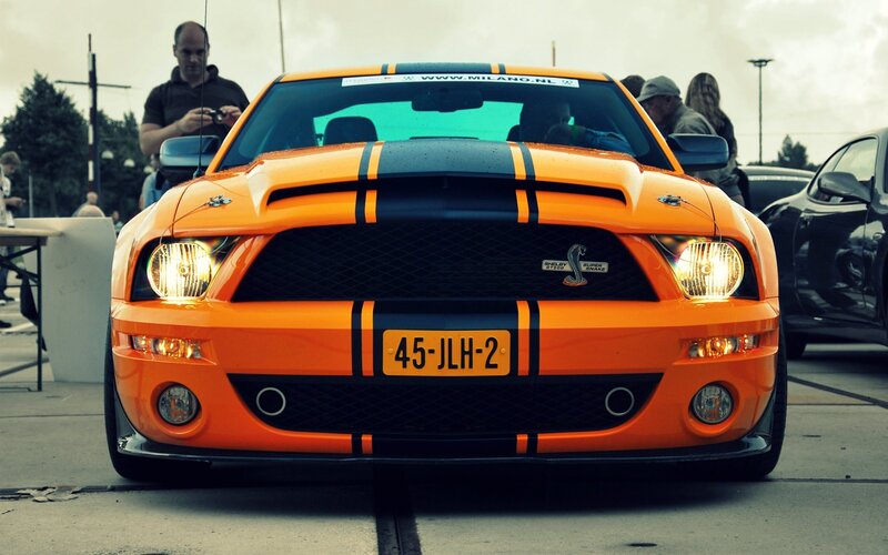 Orange Ford Shelby GT500