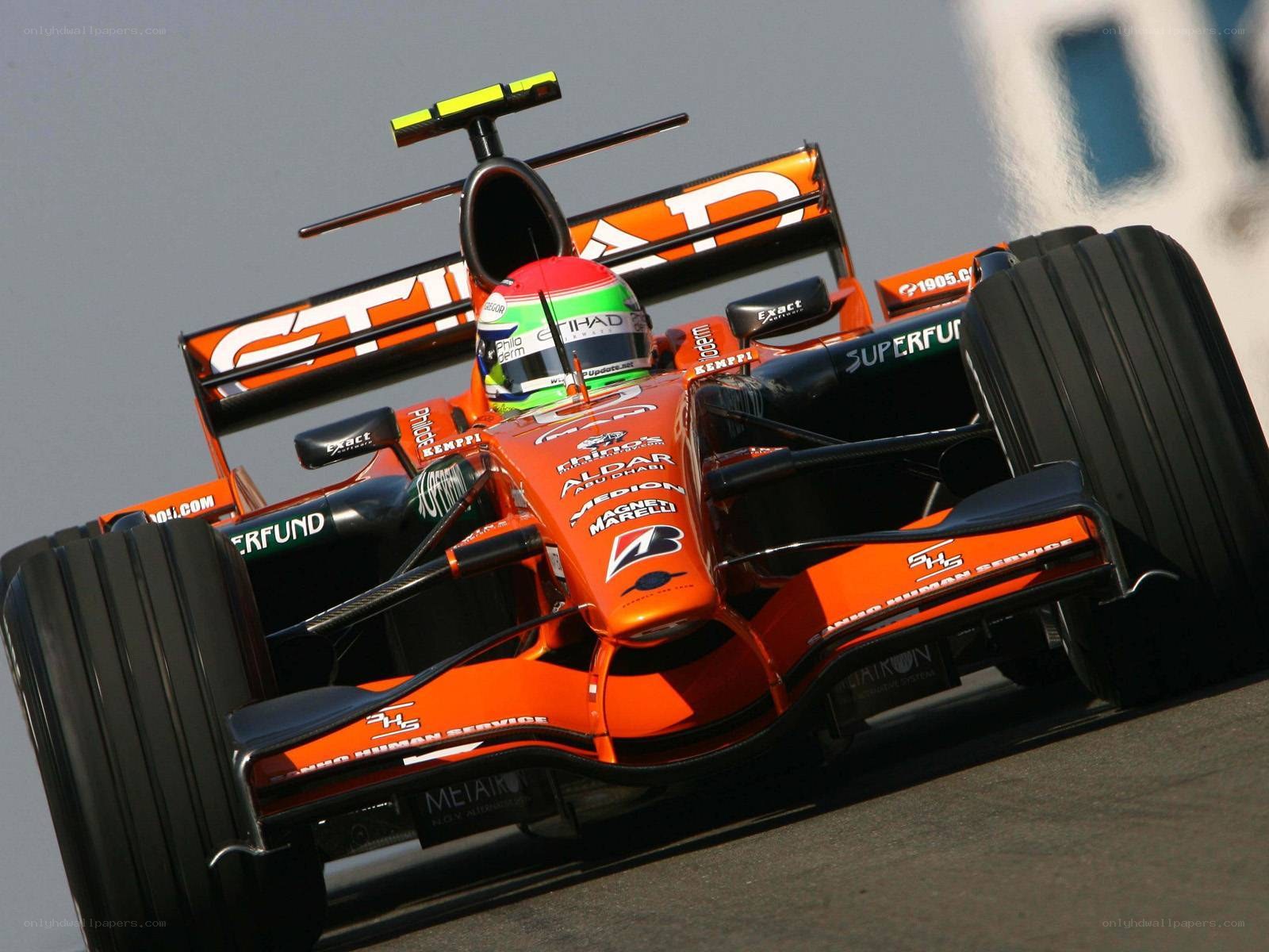 orange formula one race car