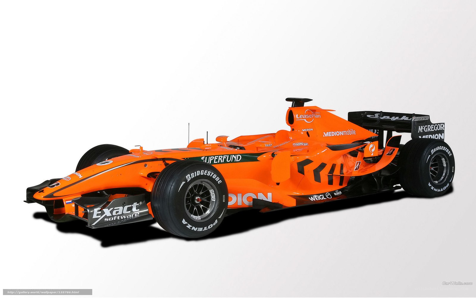 orange formula one race car