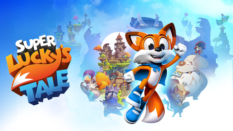 Orange Fox Character — Blue, Playful