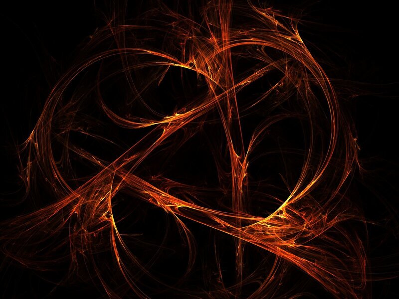 Orange Fractal Energy Patterns