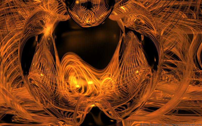 orange fractal energy swirl